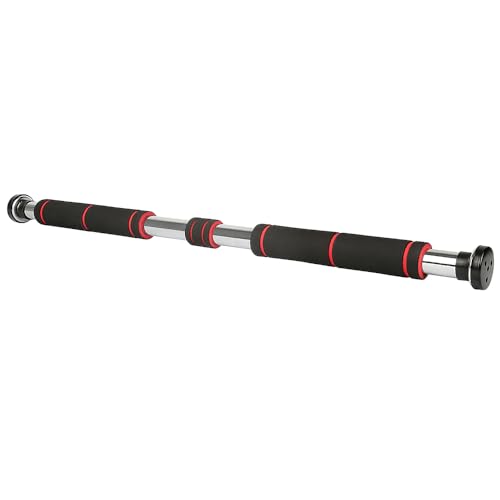 Pull Up | Appareil de musculation Barre de Tractions Porte, 150 kg | Barre de porte | Barre de gymnastique | Musculation | | Réglable individuellement (Convient pour : 80-115 cm (noir et rouge))