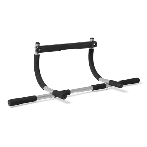 Amazon Basics Barre De Traction à Prises Multiples pour Encadrement de Porte, Capacité de 199,6kg, Argent