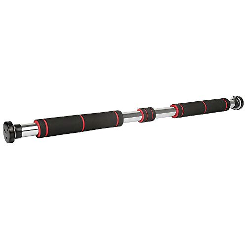 Barre de Tractions Porte, | 80-130 cm | 150 kg | Barre de porte | Barre de gymnastique | Musculation | Pull Up Bar | Bras | Appareil de musculation | Réglable individuellement (noir et rouge)