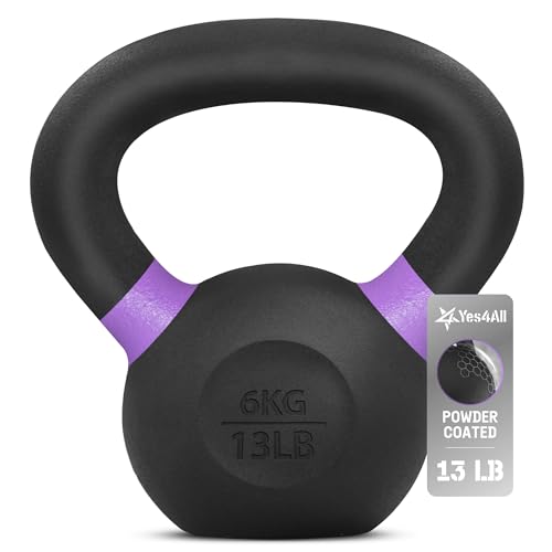 Yes4All EVZU Kettlebell en revêtement en poudre, 6 kg, violet