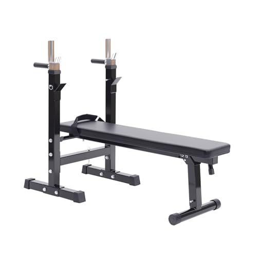 HOMCOM Banc de musculation Fitness pliable entrainement complet dossier réglable poignées de poussée acier renforcé noir