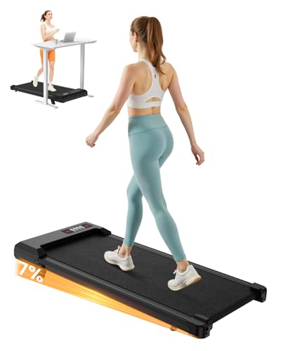 Tapis de Course et Marche 3 en 1 avec Pente 7% – Tapis Roulant Silencieux, 8 km/h, 2,5 CV, Amorti Confortable, Charge 130 kg, Écran LCD – Maison & Bureau (Noir 90 cm)