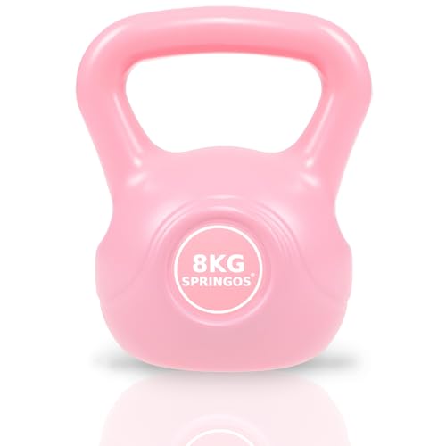 SPRINGOS Kettlebell 8 kg haltère d'inertie pour femmes haltérophilie appareil de sport fitness