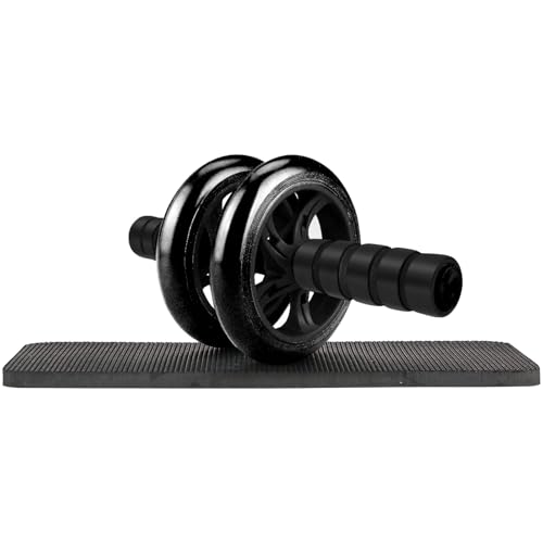 Bnlei Roue Abdominale Double avec Tapis de Fitness, Appareil Abdominaux, Entraînement Efficace des Abdos à la Maison et à la Salle de Sport pour Hommes et Femmes