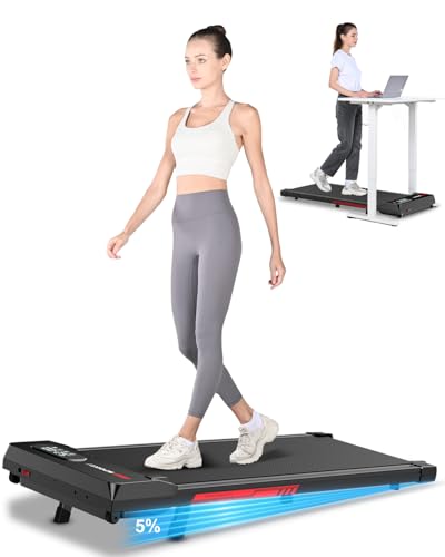 HomeFitnessCode Tapis de Course 3 en 1 Pliable - Tapis de Marche - Walking Pad Électrique, Pente 5%, 8 km/h, Moteur 2.5 HP, Surface Large 40 cm, Télécommande,Écran LCD,Capacité 130 kg (Obscur)