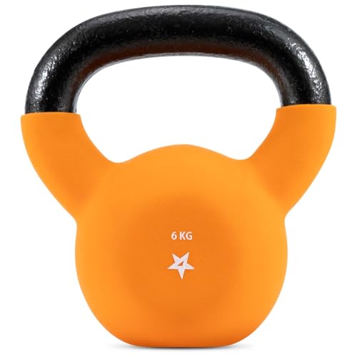 Yes4All HCR1 Kettlebell en néoprène, Kettlebells de musculation - 6KG Orange