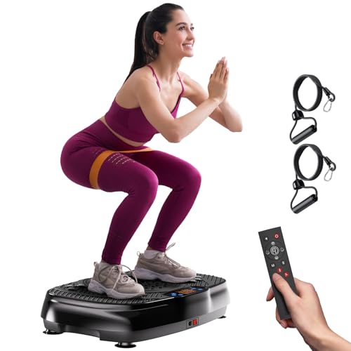 TISSCARE Plateforme Vibrante,Plaque Vibrante Fitness pour maigrir,120 Vitesses, capacité de Charge de 400lbs, appareils de Fitness brûle-Graisses et Sculptant Le Corps pour Hommes et Femmes.