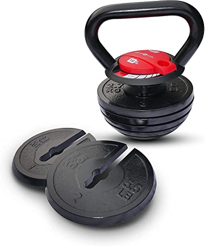 Équipement de Musculation RPM Power - idéal pour Les séances d'entraînement à Domicile, la Musculation et Le développement Musculaire pour Les Hommes et Les Femmes. (Kettlebell Ajustable 18KG)