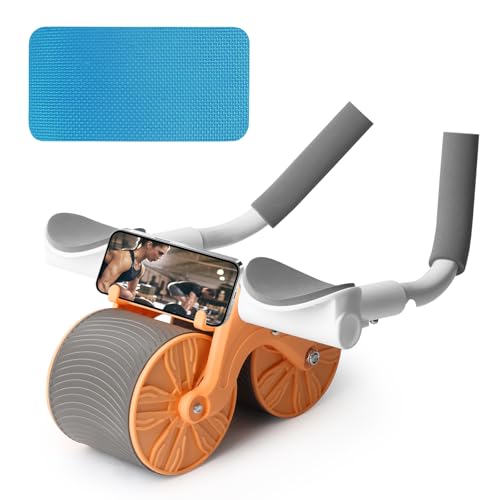 Ab Roller Wheel, Roue D'entraînement Abdominale, rouleau abdominal avec soutien du coude et 2 genouillères, Équipement d'entraînement à rouleaux AB Roller Wheels Gym Accessoires Exercice à la maison