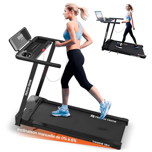 Mobvoi Tapis de Course Ultra 3 en 1 avec Inclinaison de 6% pour la Maison, Le Bureau, 2,5 CV, Tapis de Marche Support pour Tasse, téléphone,Grande Surface de Course 12km/h, 120 kg