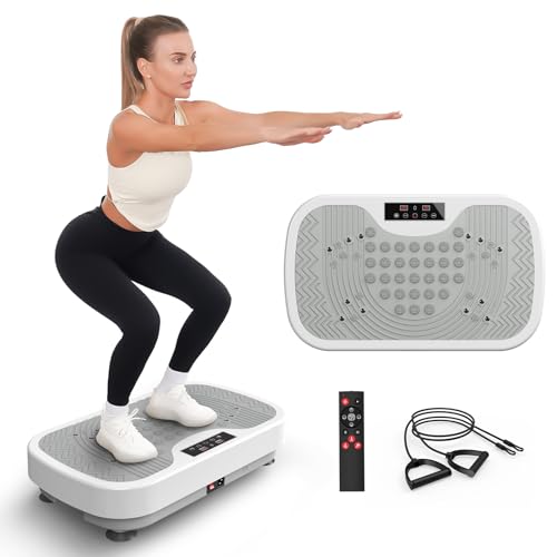 JOROTO JV30 Vibration Plate | Entraînement de Tout Le Corps pour la Maison| 9 Modes d'agitation | 99 Niveaux de Vibration | avec Bandes de résistance à Distance | Capacité de Charge 150kg
