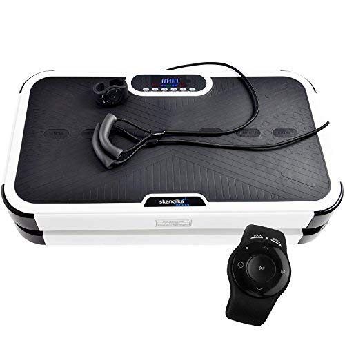Skandika Home Vibration Plate 900 Plus / 900 Smart - Plateforme vibrante oscillante 3D - 5 Programmes - 2 Moteurs - Sangles élastiques - Bluetooth - Télécommande (900 Plus Noir)