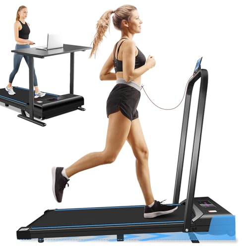Tapis de Course Inclinable, 3.0HP Tapis de Marche avec Audio Bluetooth, APP Gratuite, Télécommande et LED, Walking Pad Compact pour Le Bureau et la Maison, Vitesse Réglable 1-6 km/h