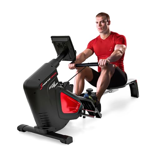 Sportstech RSX500 rameur | Entreprise Allemande de qualité | Mode compétition 16 programmes avec résistance magnétique | Entraîneur Silencieux Pliable | Rowing Machine