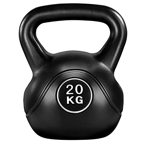 Yaheetech Kettlebell Variété de Poids 6/8/10/12/16/20 kg Fitness de Musculation à Domicile ou Gym pour Femmes et Hommes Sports Kettlebells 20kg