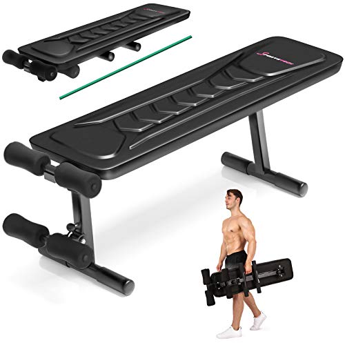 Sportstech Banc de Musculation Pliable Multifonction Sit-up Fitness BRT100/500 inclinable muscu Entrainement, réglable, poignées Push-up Fitness Muscles abdominaux