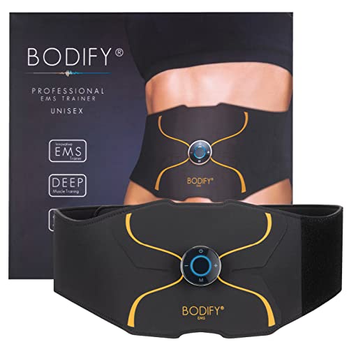 Bodify Stimulateur d'abdominaux EMS Pro - Tonifie et renforce Votre Ceinture Abdominale par électrostimulation - Ceinture Abdominale - Entraînement Abdominal EMS - L’Original