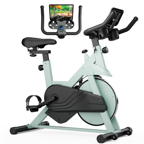 Superun Vélo d'Exercice d'Intérieur avec Résistance Magnétique Réglable, Vélo Stationnaire pour La Maison avec Écran LCD et Application, Capacité de Poids de 136 kg