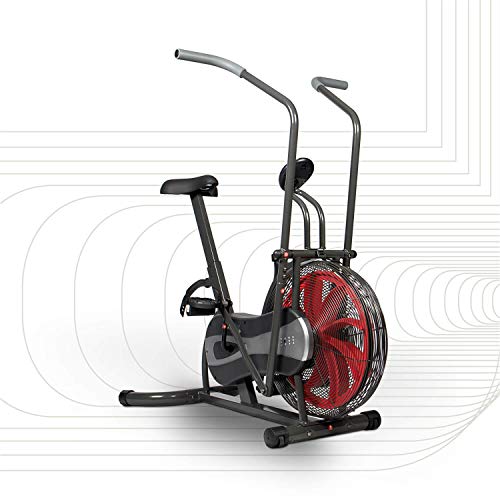 SportPlus - Vélo d'appartement - Fan bike - Résistance réglable en continu (par système éolien) - ordinateur de contrôle - Entraînement Cardio et Fitness - Sécurité testée