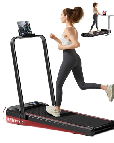 LONTEK Tapis de Course Pliable Inclinable 12KM/H, Tapis de Marche Pliable Inclinable 3 en 1 avec Moteur Silencieux Amélioré de 3.0HP, Charge Max 136KG