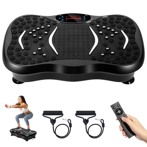 EVOLAND Plaques de Vibration, Machine d'exercice de Fitness pour Usage Domestique, avec Haut-Parleur Bluetooth, entraînement de Fitness à Vibrations-Prise Standard Britannique