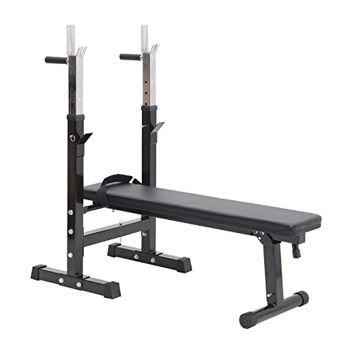 Banc de musculation Fitness pliable entrainement complet dossier réglable poignées de poussée acier renforcé noir