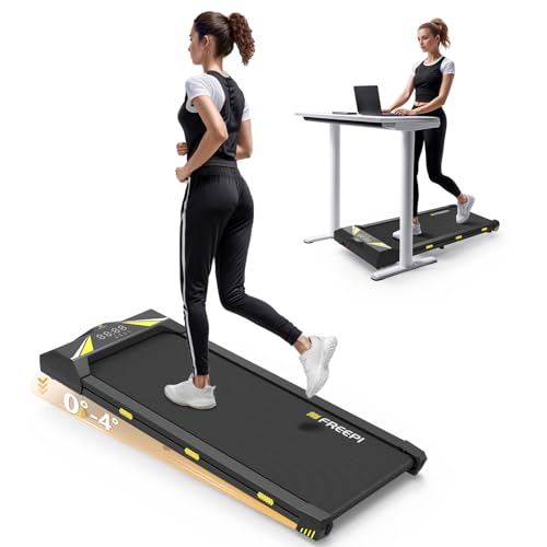 Freepi Tapis de Course 4 en 1 avec Inclinaison Pliable, Tapis de Marche avec Télécommande, Une Utilisation à Domicile ou au Bureau