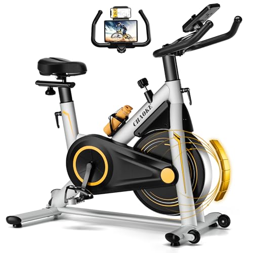 CHAOKE Vélo d'appartement avec APP, Velo d Appartement Silencieux avec Résistance Magnétique Réglable, Vélo d'exercice Moniteur LCD, Siège Confortable, Pour Entraînement Cardio, Capacité 160KG