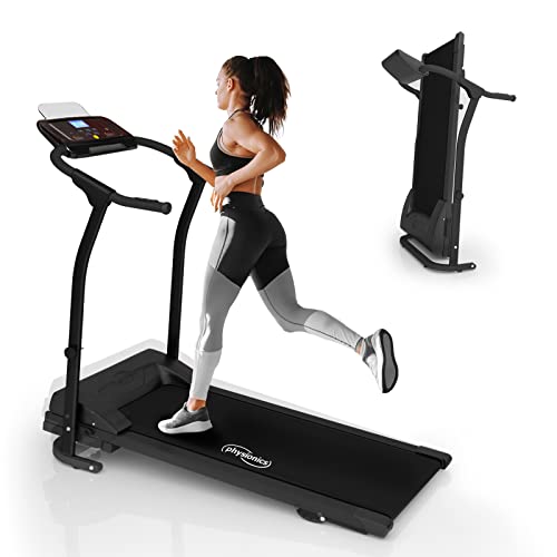 Physionics® Tapis de Course - Pliable, Inclinable, Moteur 500 W, Jusqu'à 10 km/h, Écran LED, Câble USB, 5 Programmes, Bluetooth, Haut-parleurs, Silencieux - Tapis Roulant, de Marche, Électrique