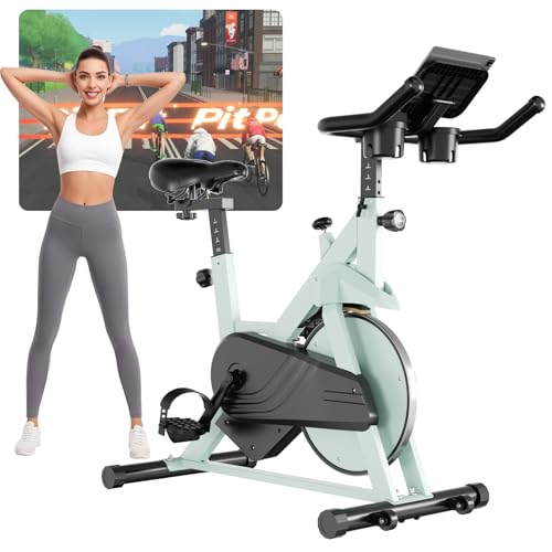 CopantVélo Stationnaire pour La Maison avec Écran LCD et Application，Vélo d'Exercice d'Intérieur avec Résistance Magnétique Réglable，Capacité de Poids de 136 kg