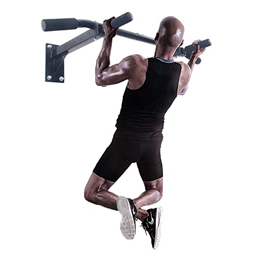 ISE Barre de Traction Fitness, Barre Traction Murale, Fixation Murale Plafond Exercices, Economiser Espace,Multi-Grip Pull Up Bar, Barre de Tractions, Matériel de Fixation incl. Barre Traction SY-165