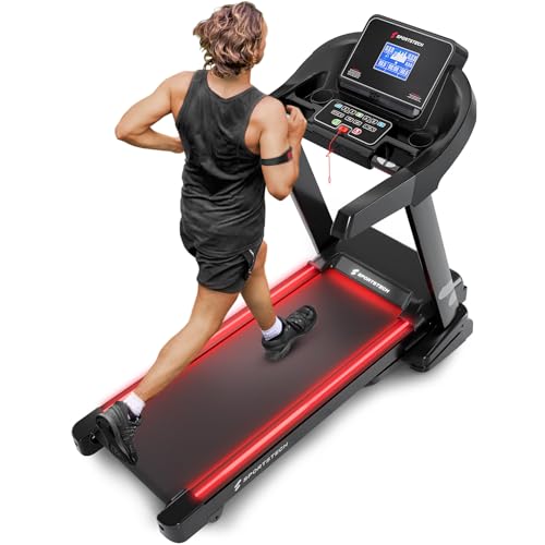 Sportstech F37s Tapis de Course Professionnel - Marque Allemande - 7 CV jusqu'à 20 km/h avec TÜV/GS - Bluetooth, autolubrifiant, Grande Surface de Course, Pliable, Poids d'utilisateur jusqu'à 150kg