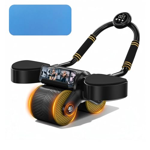 Roue D'exercice Ab Roller, 2 en 1 pour l'entraînement des abdominaux, Ab Roller avec Support De Coude, Abdominal Antidérapant L'entraînement De Base, La Maison avec Minuteur