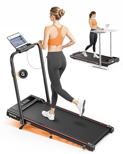 Tapis de Course, Inclinaison de 9%,déambulateur électrique Pliable 4en1,Compact et Portable,2.5 HP, Peut être placé sous Le canapé, 12km/h, télécommande, Double écran LED, adapté au Bureau à Domicile