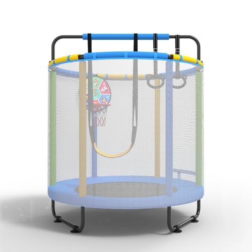 TCTCAO Trampoline pour Enfants, Trampoline extérieur pour Enfants, Convient aux Enfants de 3 à 8 Ans, Convient pour l'intérieur et l'extérieur, avec Filet de sécurité, balançoire