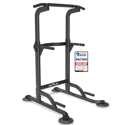DH FitLife Power Tower Dip Station| Barre de traction autonome | Barre de dips pour le dos | Station de musculation Power Tower | Station de fitness | Rack de puissance pour salle de sport à domicile