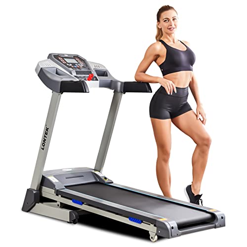 LONTEK Tapis de Course Professionnel Pliable, Moteur Silencieux 2.0CV, Jusqu'à 14 km/h, 12 programmes,0-15% Inclinaison Automatique, Écran LCD, Bluetooth, T500 Noir