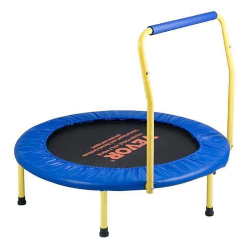 VEVOR Trampoline pour Enfants 92 cm Mini Trampoline Extérieur Intérieur Pliable pour Tout-Petits avec Poignée Mousse Trampoline Récréatif Exercices Cadeau d'anniversaire pour Enfants de 3 Ans et Plus