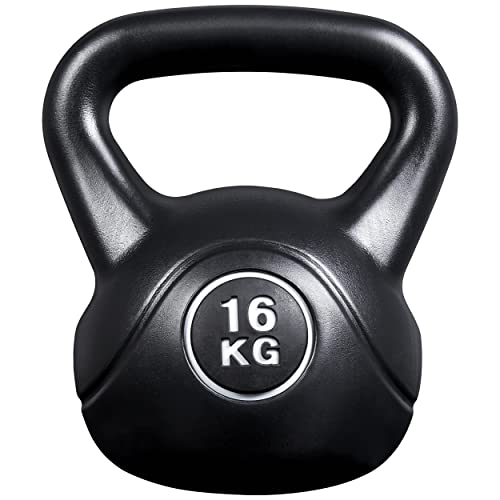 Yaheetech Kettlebell Variété de Poids 6/8/10/12/16/20 kg Fitness de Musculation à Domicile ou Gym pour Femmes et Hommes Sports Kettlebells 16kg