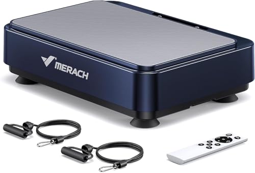 MERACH Mini plateforme vibrante pour perte de poids et sculpture, plate-forme vibrante d'entraînement complet du corps, pour drainage lymphatique, 1 à 99 niveaux, 9 programmes, contrôle automatique ou