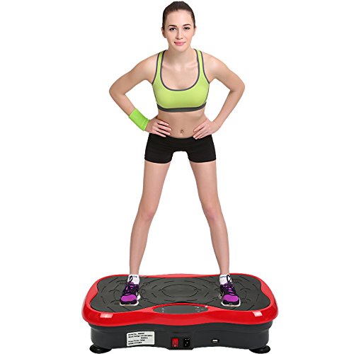 Plateforme Vibrante, pour Le Shaper de Corps Bureau Amincissant l'équipement de Forme Physique Oscillante Basic Fitness,Oscillante pour Perte de Poids équipement (53*32.5*12 cm (Noir + Rouge))