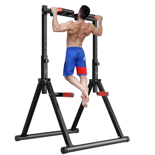 DOBESTS Chaise Romaine Power Tower Barre de Tractions Pliable Musculation Pour l'entraînement à la Maison, Chaise Romaine Musculation, Structure triangulaire, Se Plie Facilement