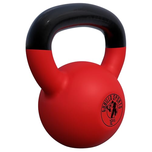 GORILLA SPORTS® Kettlebell - Poids de 2 à 32 kg, Individuel/Ensemble, avec Poignée, Fonte, Revêtement en Vinyle - Bouilloire de Poids, Haltère à Boule, Musculation, Entraînement, pour Fitness, Gym