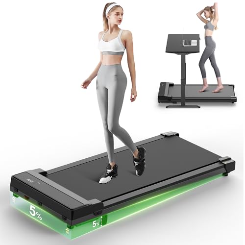 Tapis de Marche Walking Pad - Pente 5% Inclinable Course Bureau Roulant Maison Portable Motorise Treadmill Home Silencieux Mini Petit Electrique Inclinaison Incliné Meilleur Compact Mecanique 6KM/H