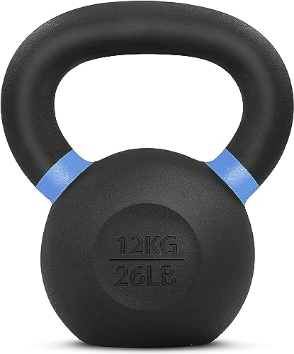 Yes4All SD7M Kettlebell en revêtement en poudre, 12 kg, bleu