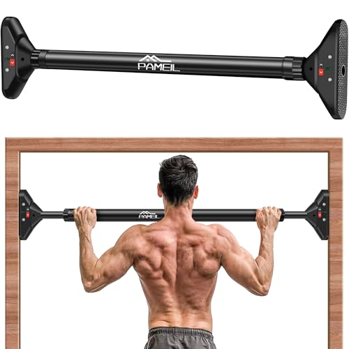 Pameil Cadre de porte avec barre de traction barre de traction capacité de charge jusqu'à 200 kg barre horizontale sans vis 75-94 cm extensible nouveau verrouillage (Noir（75-94 cm）)