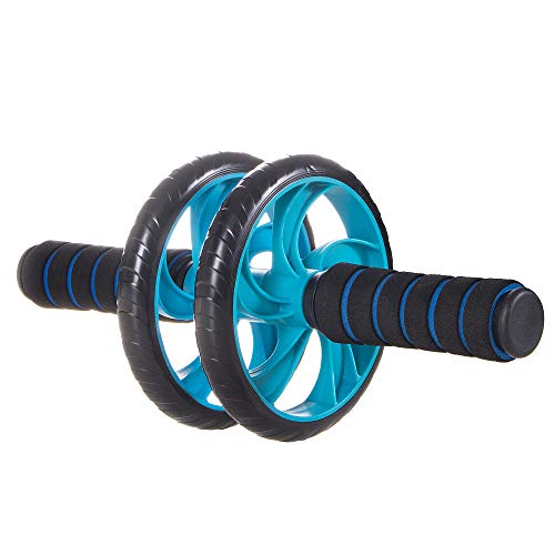 SPRINGOS AB Roller Roue abdominale 2 roues avec poignée pour abdominaux et bras avec poignées confortables - Rouleau d'exercice AB Power - Noir et bleu