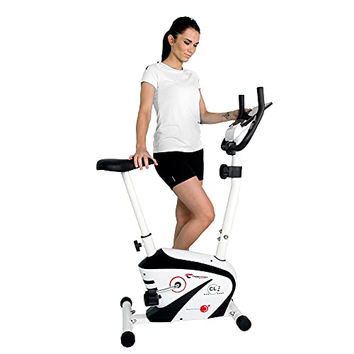 Christopeit Sport Vélo d'appartement CL 2 - résistance à 8 niveaux, poids jusqu'à 100 kg, système de freinage magnétique de 5 kg, écran LCD