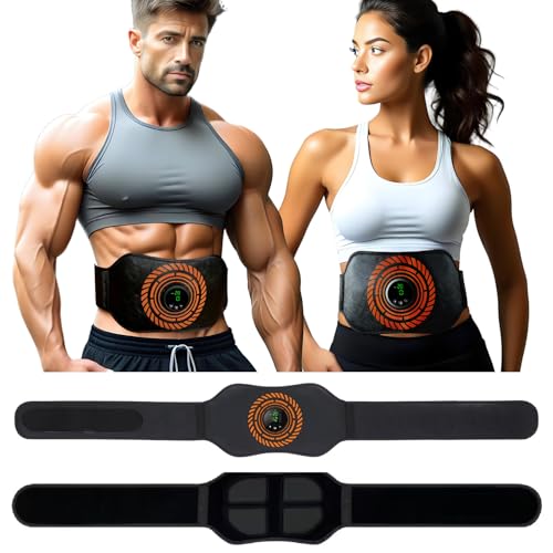 LEMENG Electrostimulateur Musculaire,Ceinture Abdominale Electrostimulation, 12 Modes 20 Niveaux pour Stimulateur Musculaire Femme Homme Entraînement Abdominal Rechargeable