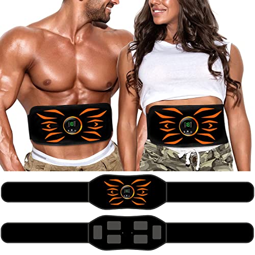 Electrostimulateur Musculaire,Ceinture Abdominale Electrostimulation, 8 Modes 19 Niveaux pour Stimulateur Musculaire Femme Homme Entraînement Abdominal Rechargeable